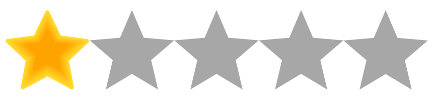A 1 out of 5 star rating, showcasing one yellow star among four gray ones, mirrors a Florida sunset's hue.