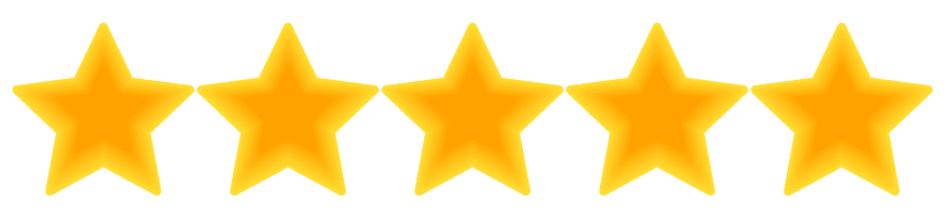 Five yellow stars in a horizontal row shine brightly on a white background, reminiscent of Florida's sunny charm.